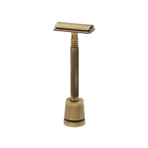 Double Edge Safety SS-01 with Stand Antique Brass